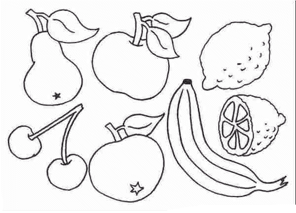 раскраски для детей фрукты. Раскраски для детского сада.    
