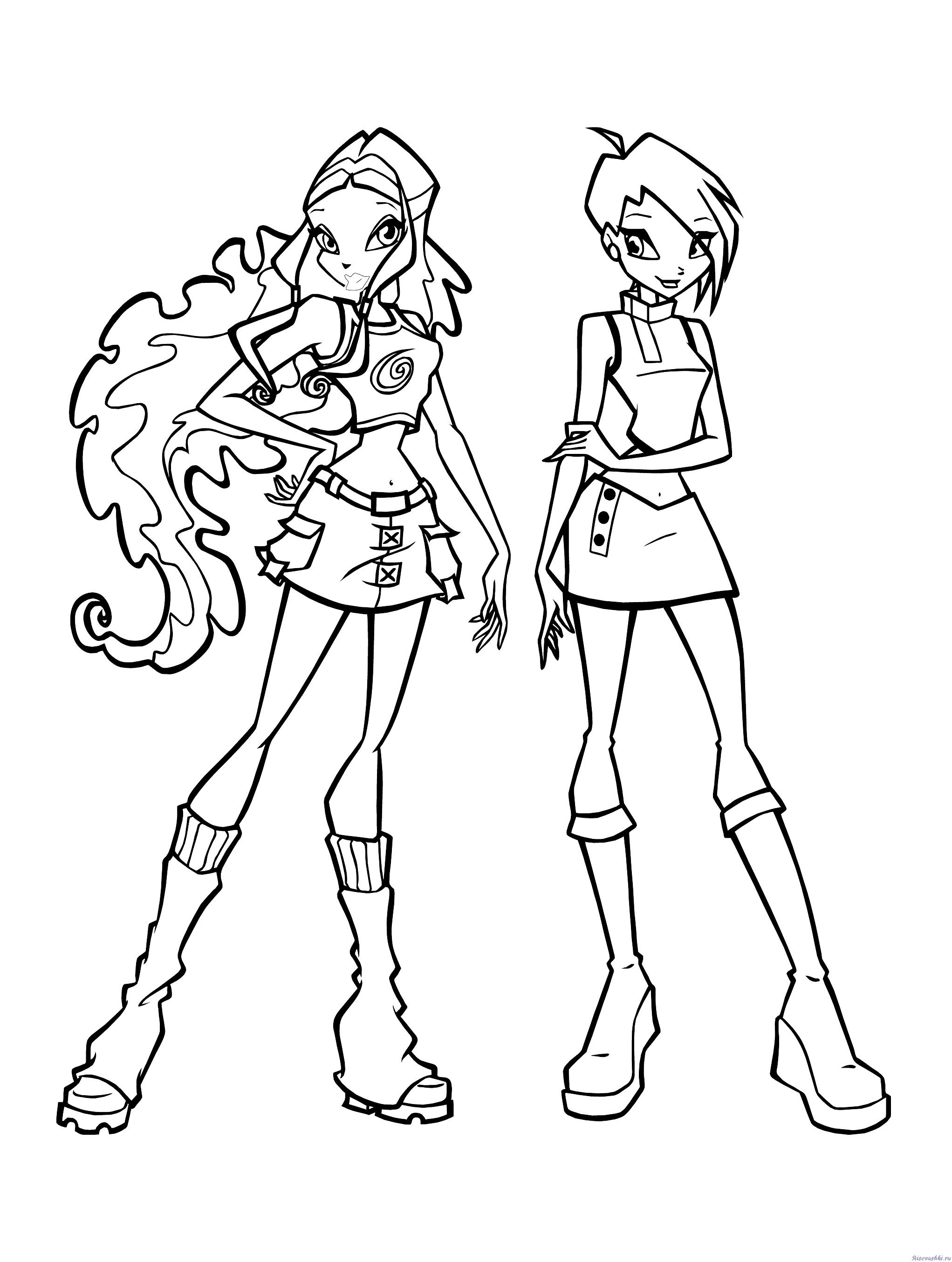 Раскрасик для девочек про фей. Феи Винкс. Раскрась каждую фею.