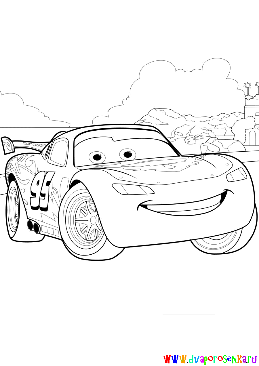 Раскраски из мультфильма тачки. Детские мультики. Раскрась тачки.