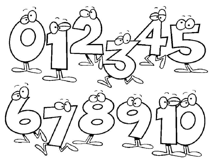 Раскраски цифры для первоклассников. Обучающие цифры. Один, два.