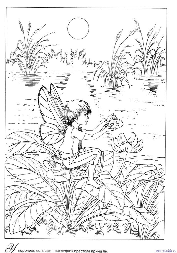 Раскраски для детей лесной пейзаж. Лес. Осень в лесу. Пейзаж.