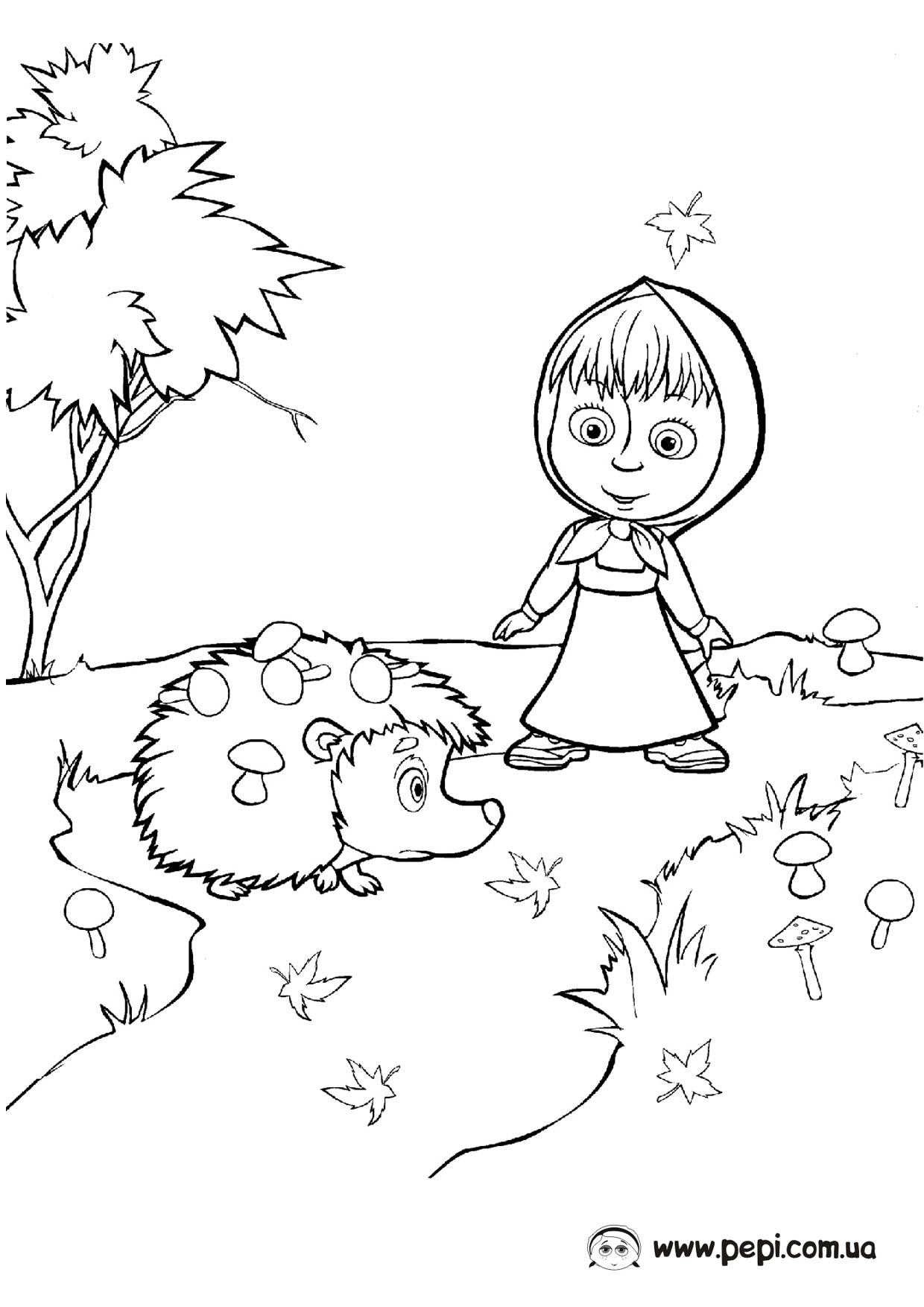 Детские раскраски Маша и медведь. Раскраски для девочек. Маша и медведь.