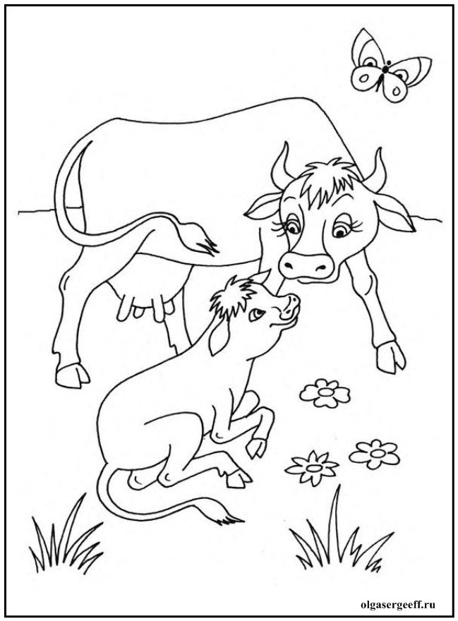 Раскраски для детей животные и их детеныши. Животное и его ребенок.