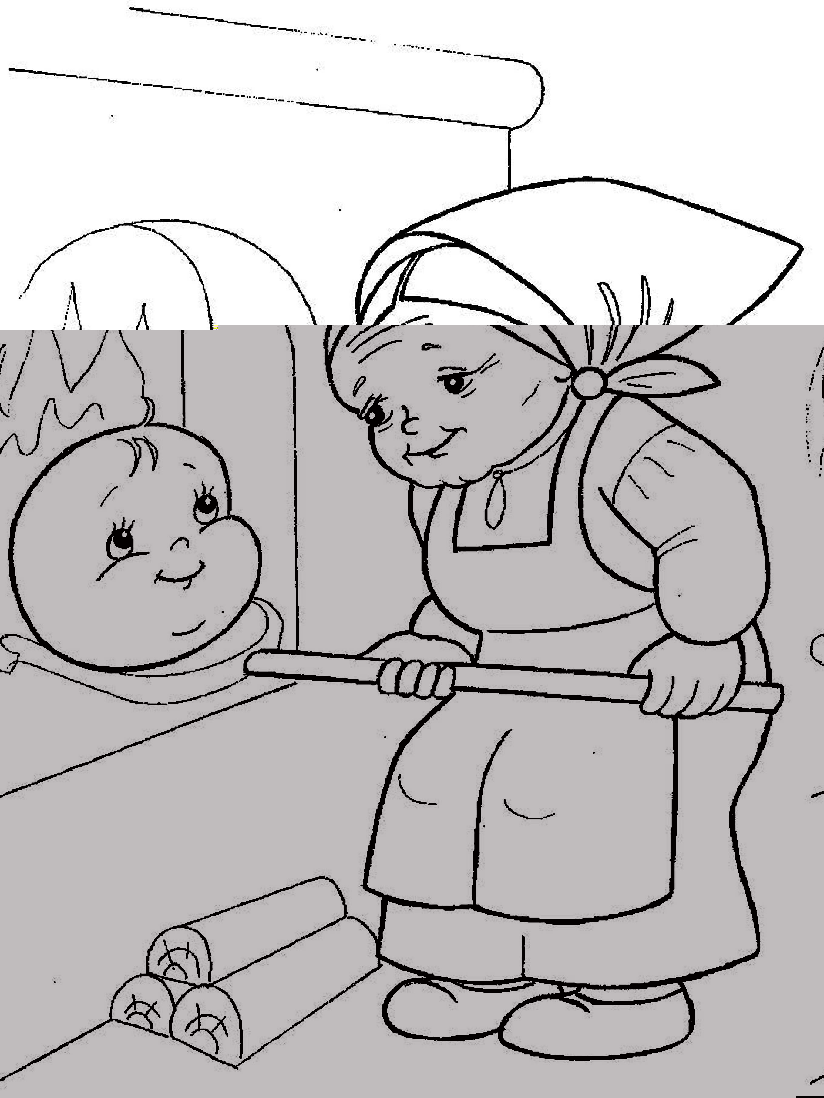 Раскраска Колобок для детей. Колобок катиться по лесу)      