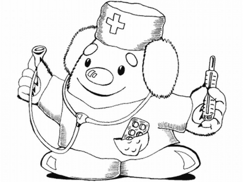 Раскраска для детей про врачей. День медика. Врачи          