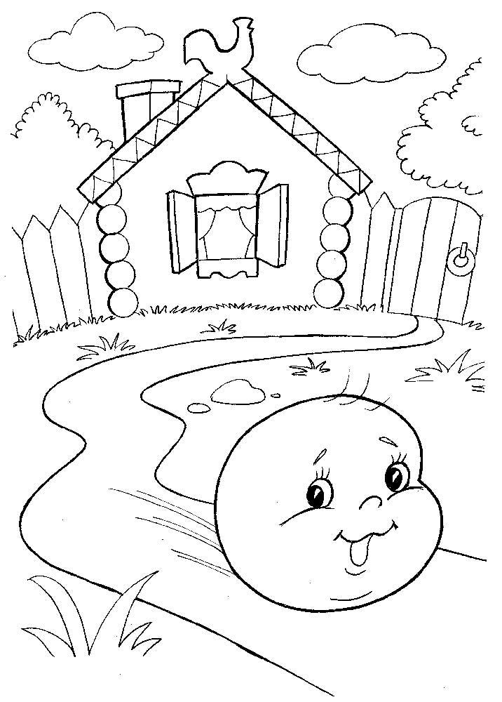 Раскраски из сказки колобок