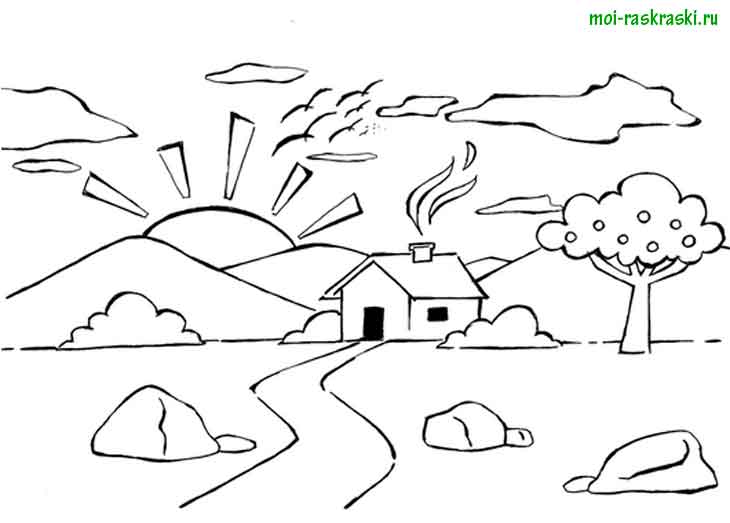 Природа вокруг нас. Раскрась красивую природу которая окружает нас.