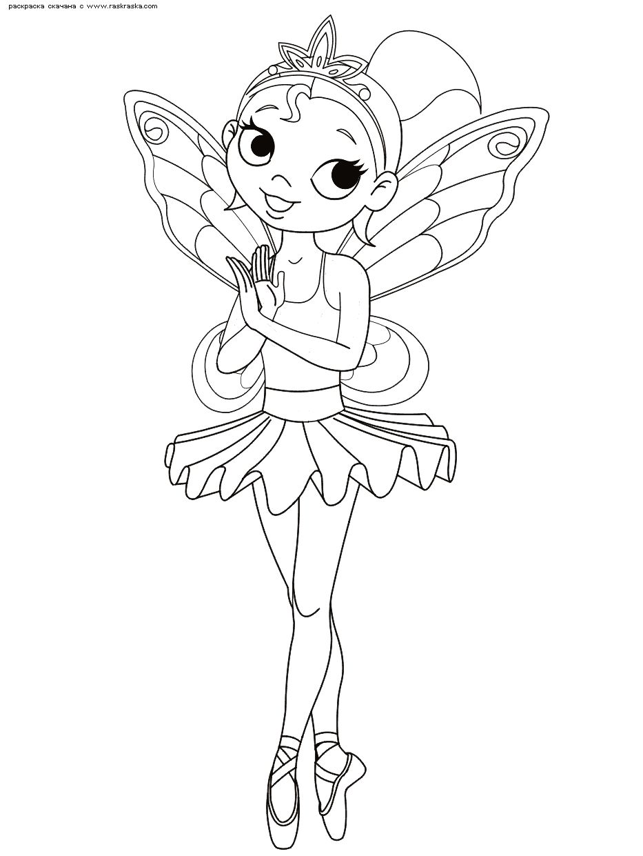 Раскраски для девочек балерины. Тансовщицы. Танец балерин.  