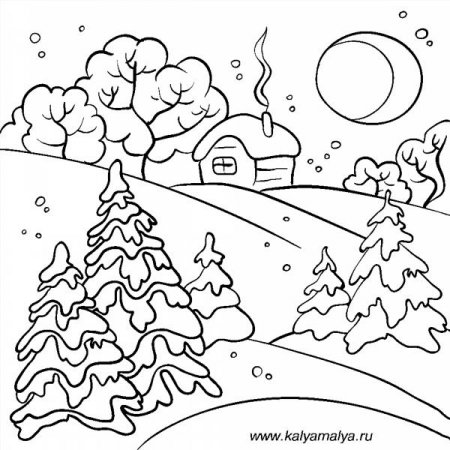 Раскраски Зима для детей. Раскраски для самых маленьких     