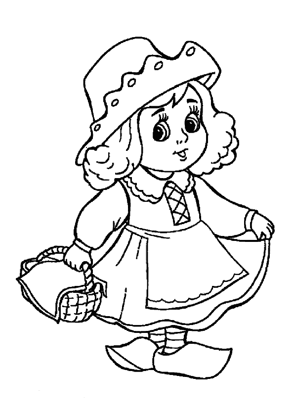 Раскраска Красная Шапочка для девочек. Раскрась всех героев 