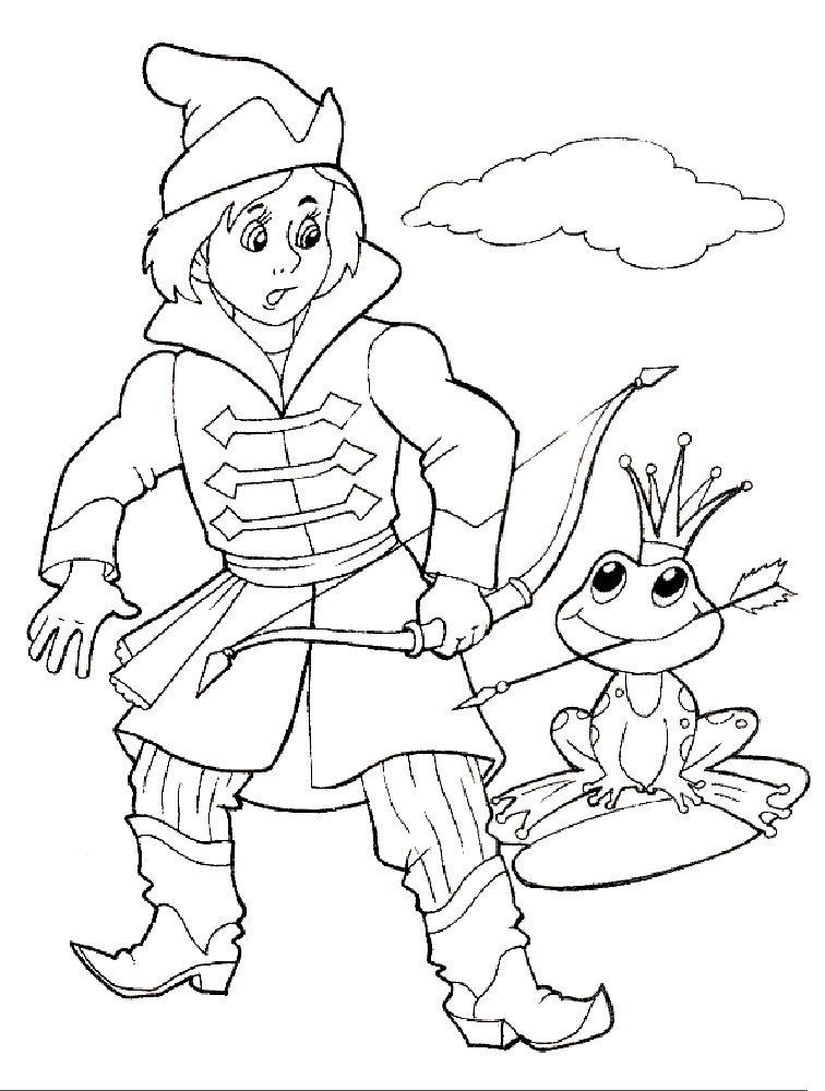 Раскраска для девочек про Царевну Лягушку.                  