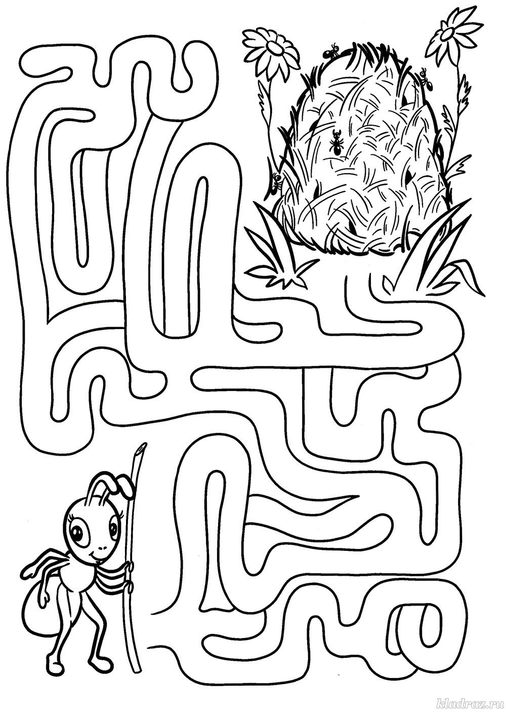 Раскраски для детей. Обучающие раскраски для детей. Лабиринты. 