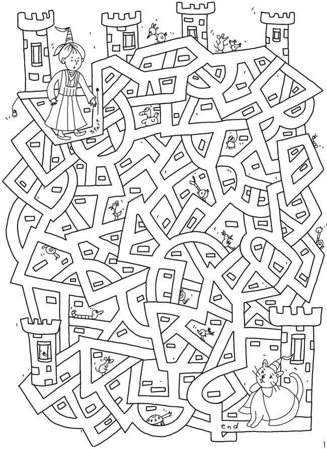 Раскраски для детей. Обучающие раскраски для детей. Лабиринты. 