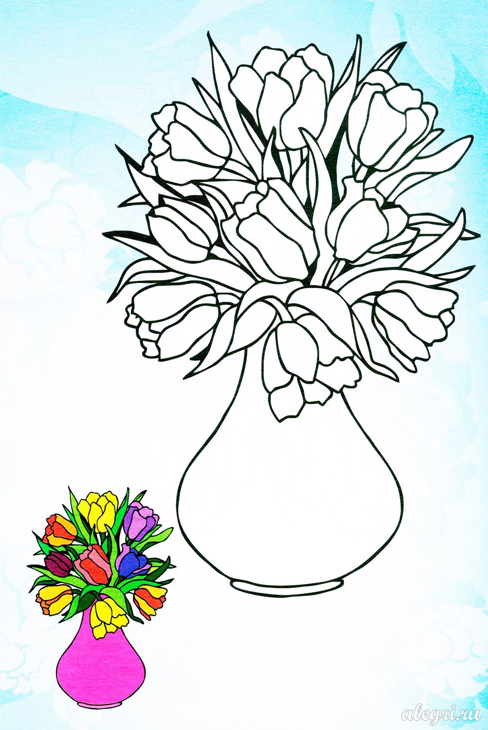Раскраски букеты для девочек. Букет цветов для мамы. Цветы. 
