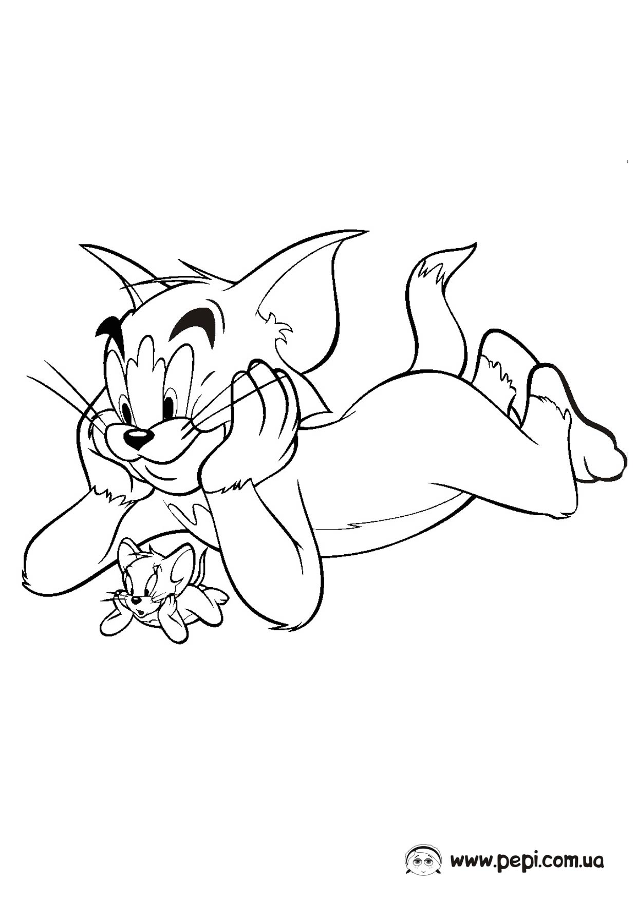 Раскраски для девочек про Кота Тома и мышь Джерри.          