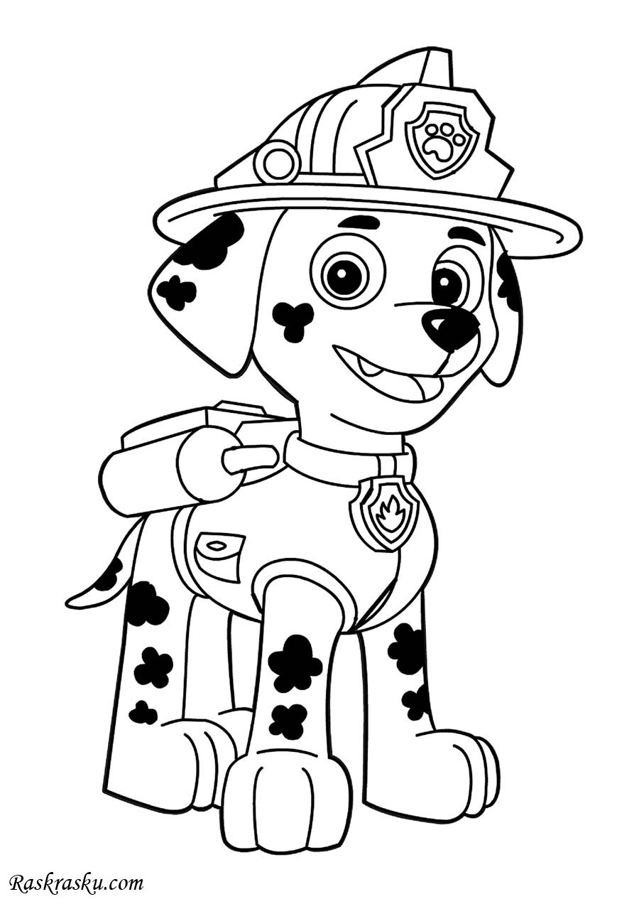 Раскраска для маленьких мальчиков про щенячий патруль. Мультфильм.