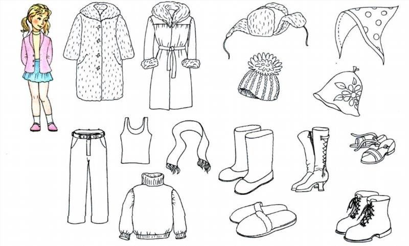 Раскраски для малышей. Раскраски в виде одежды для детей.   