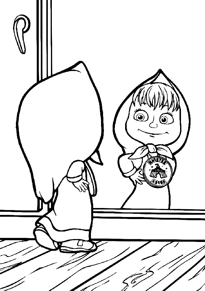 Детские раскраски Маша и медведь. Раскраски для девочек. Маша и медведь.