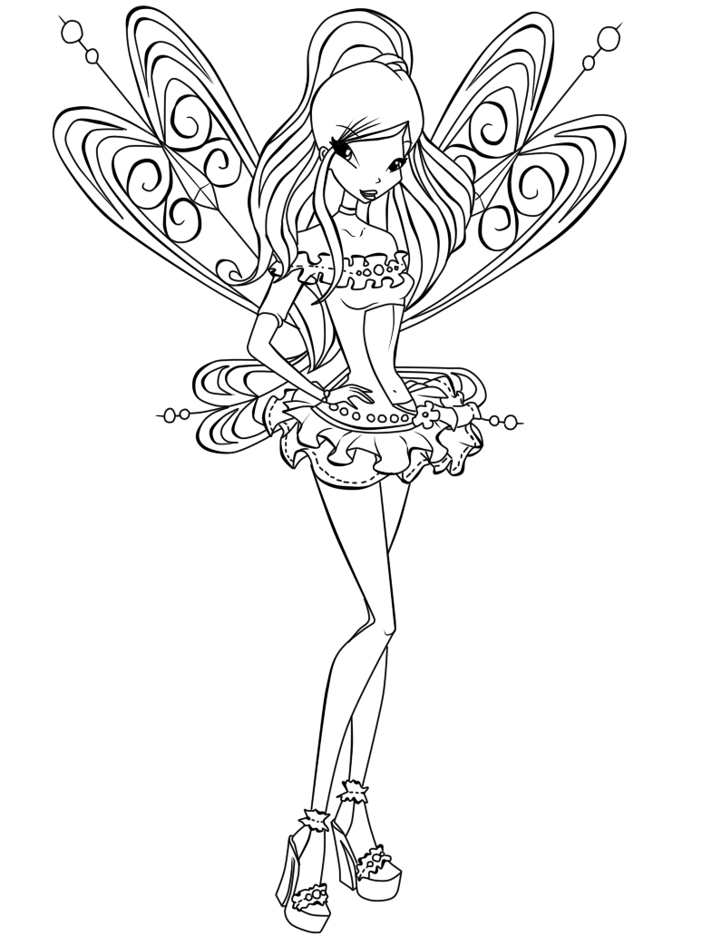Раскрасик для девочек про фей. Феи Винкс. Раскрась каждую фею.