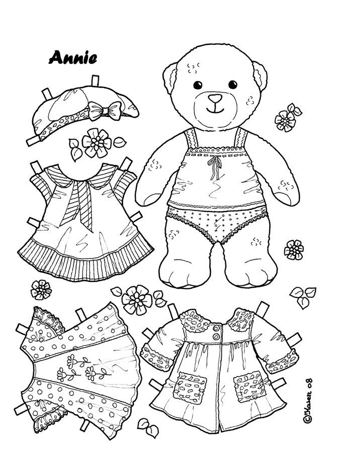 Обучающие раскраски бумажные куклы и их платья. Нужно раскрасить куклу.