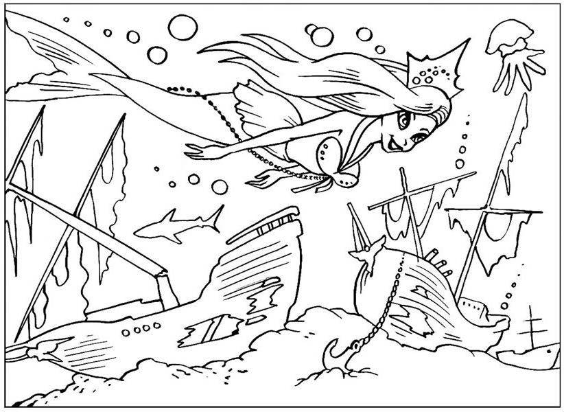 Подводный мир. Мир животных под водой. Раскрась животных.   