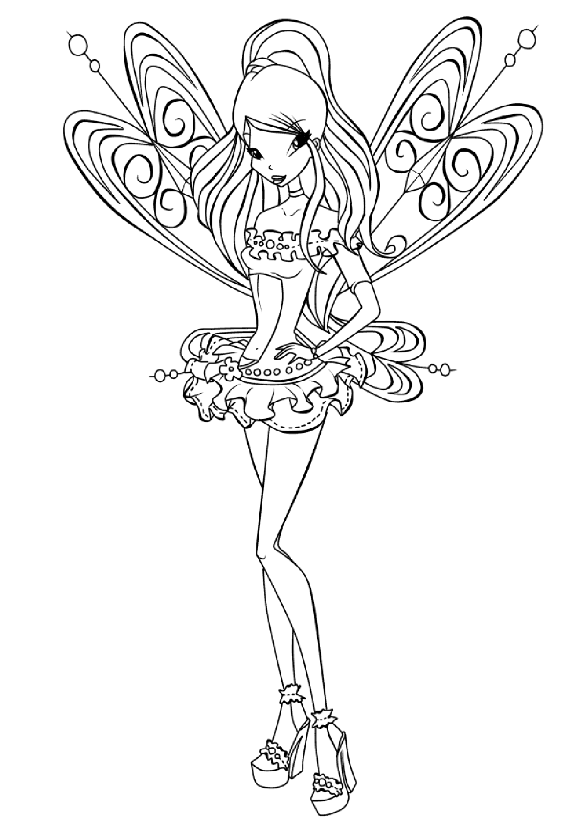 Раскрасик для девочек про фей. Феи Винкс. Раскрась каждую фею.