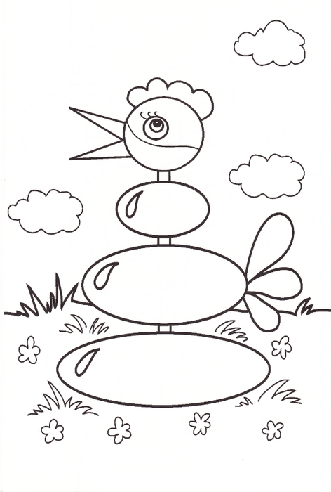 Раскраски аппликации для детей. Сделай поделку из бумаги.   