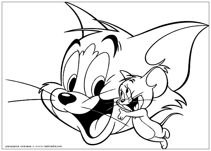 Раскраски для девочек про Кота Тома и мышь Джерри.          