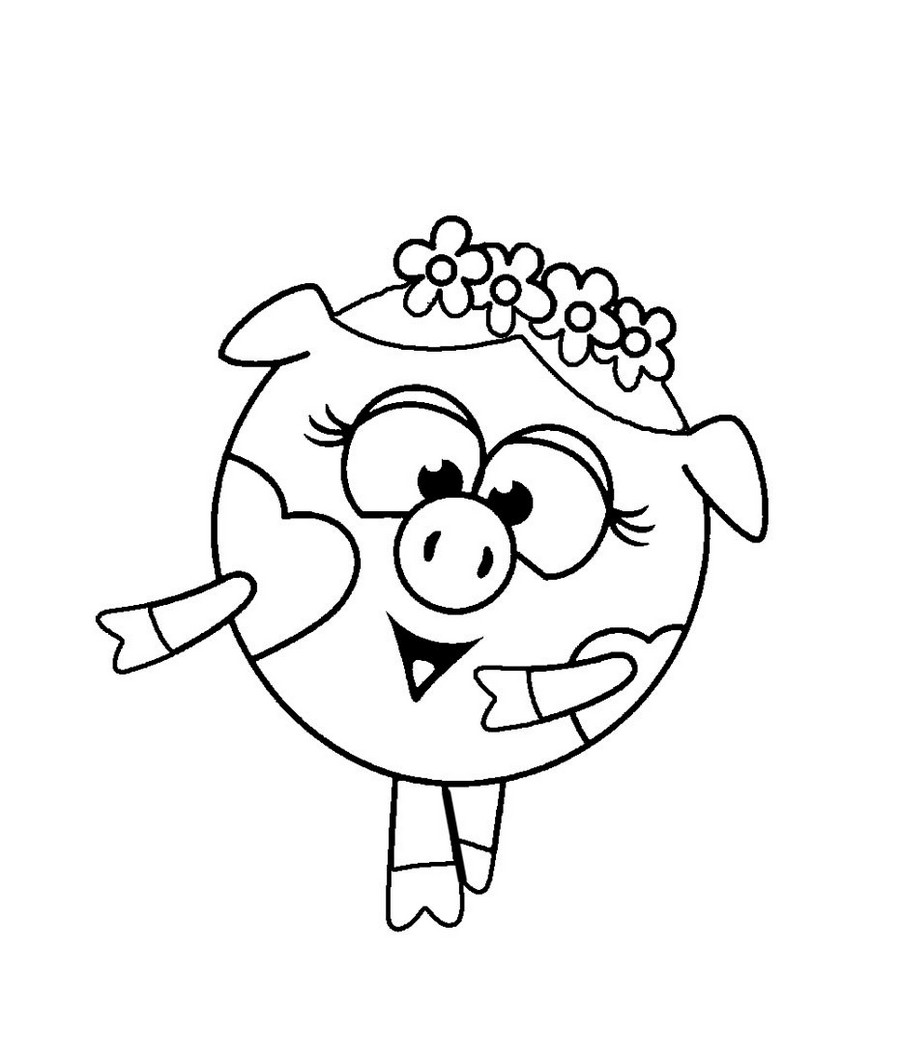 Раскраски для девочек смешарики.                            