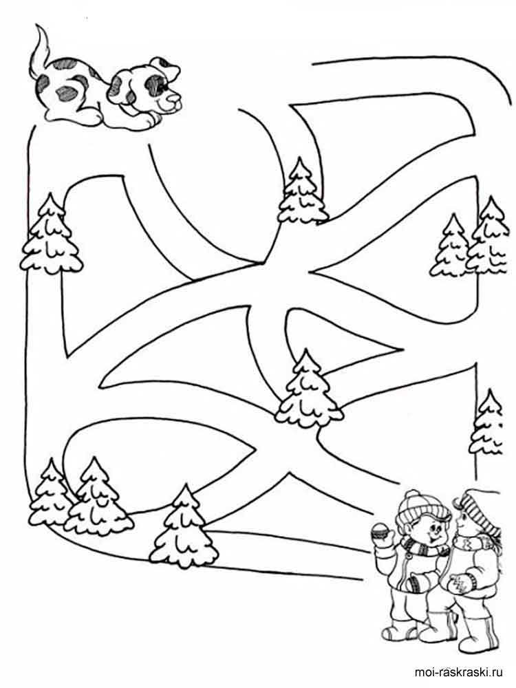Раскраски для детей. Обучающие раскраски для детей. Лабиринты. 