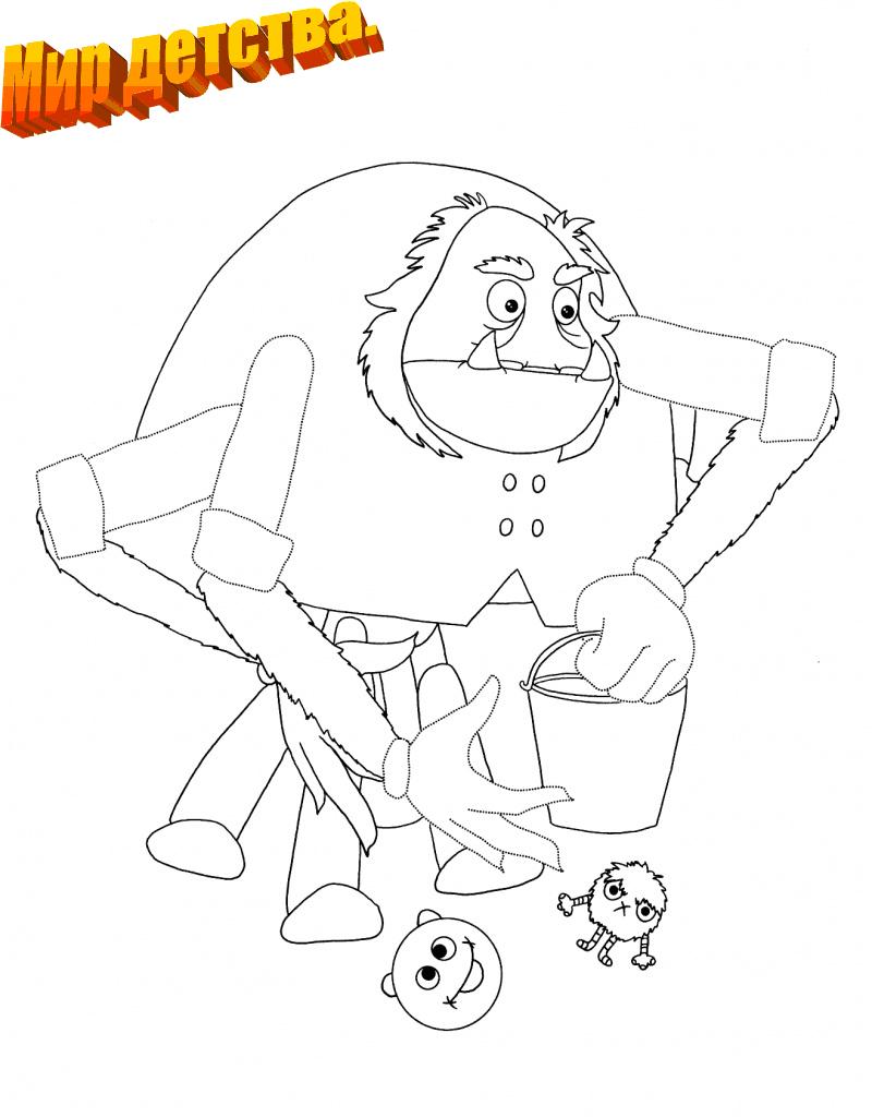 Раскраска для детей лунтик и его лучшие друзья              