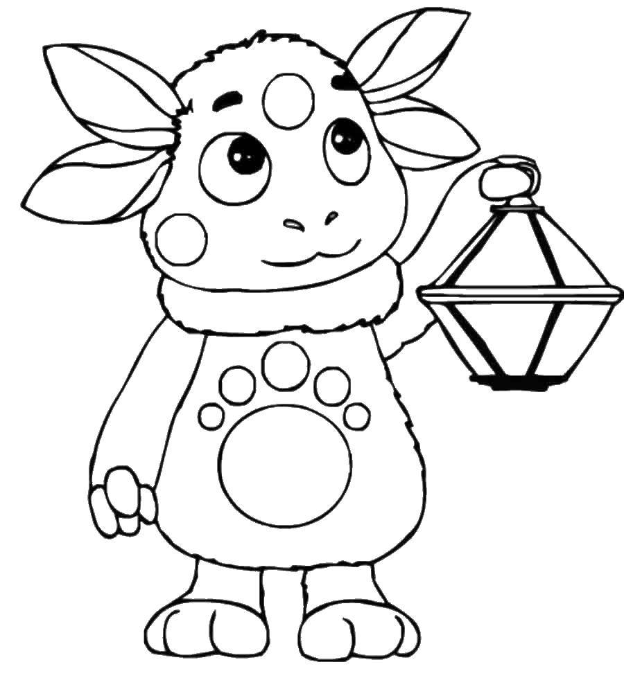 Раскраски для детей про Лунтика и его хороших друзей.        