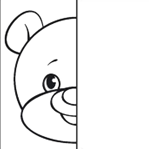 Необходимо дорисовать половину. Обучающая раскраска для детей. Половинка.