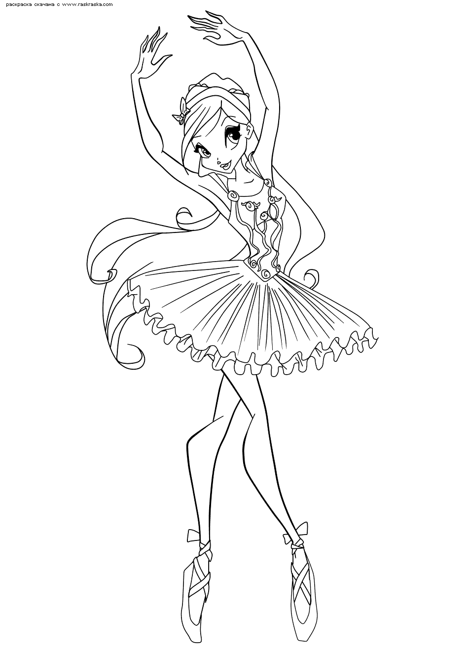 Раскраски для девочек балерины. Тансовщицы. Танец балерин.  