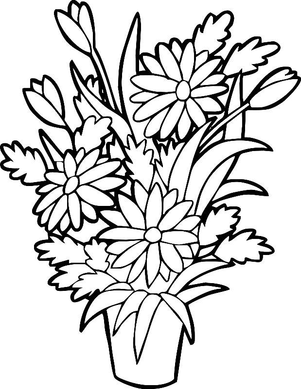 Раскраски для детей дошкольного возраста, изучаем цветы.    