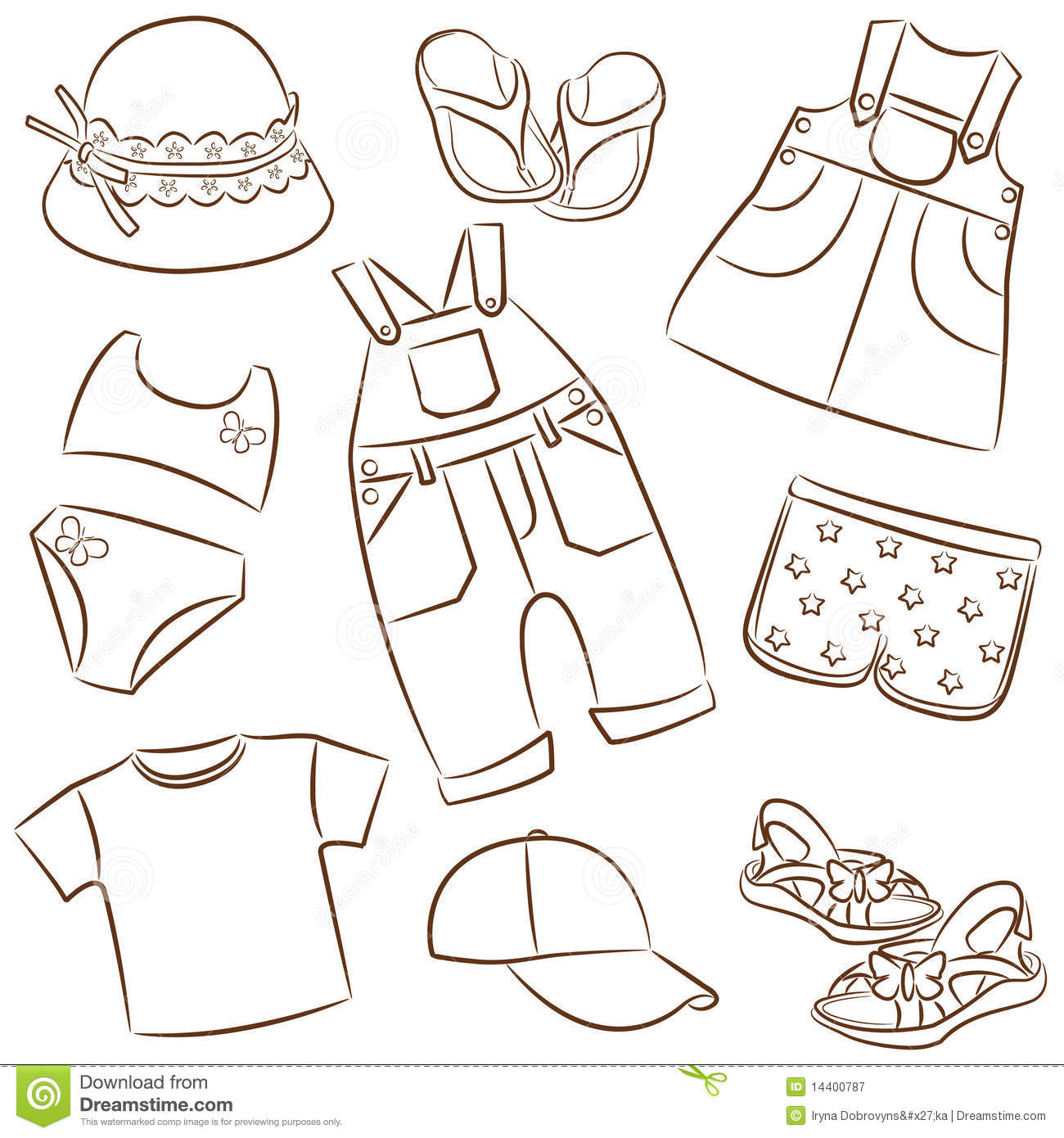 Раскраски для малышей. Раскраски в виде одежды для детей.   