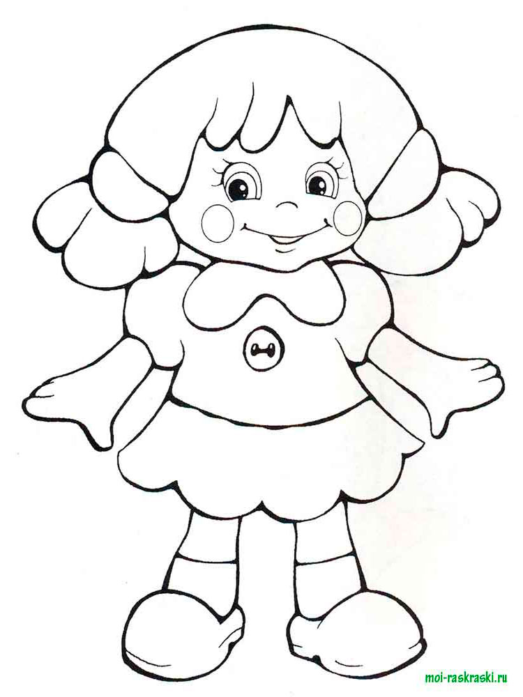 раскраски куклы для девочек. Играем со своими куклами. Раскраска.