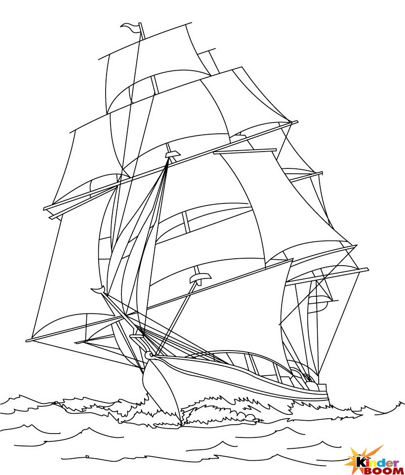 Раскраски для мальчиков. Раскрась корабли. Кораблики. Море. 