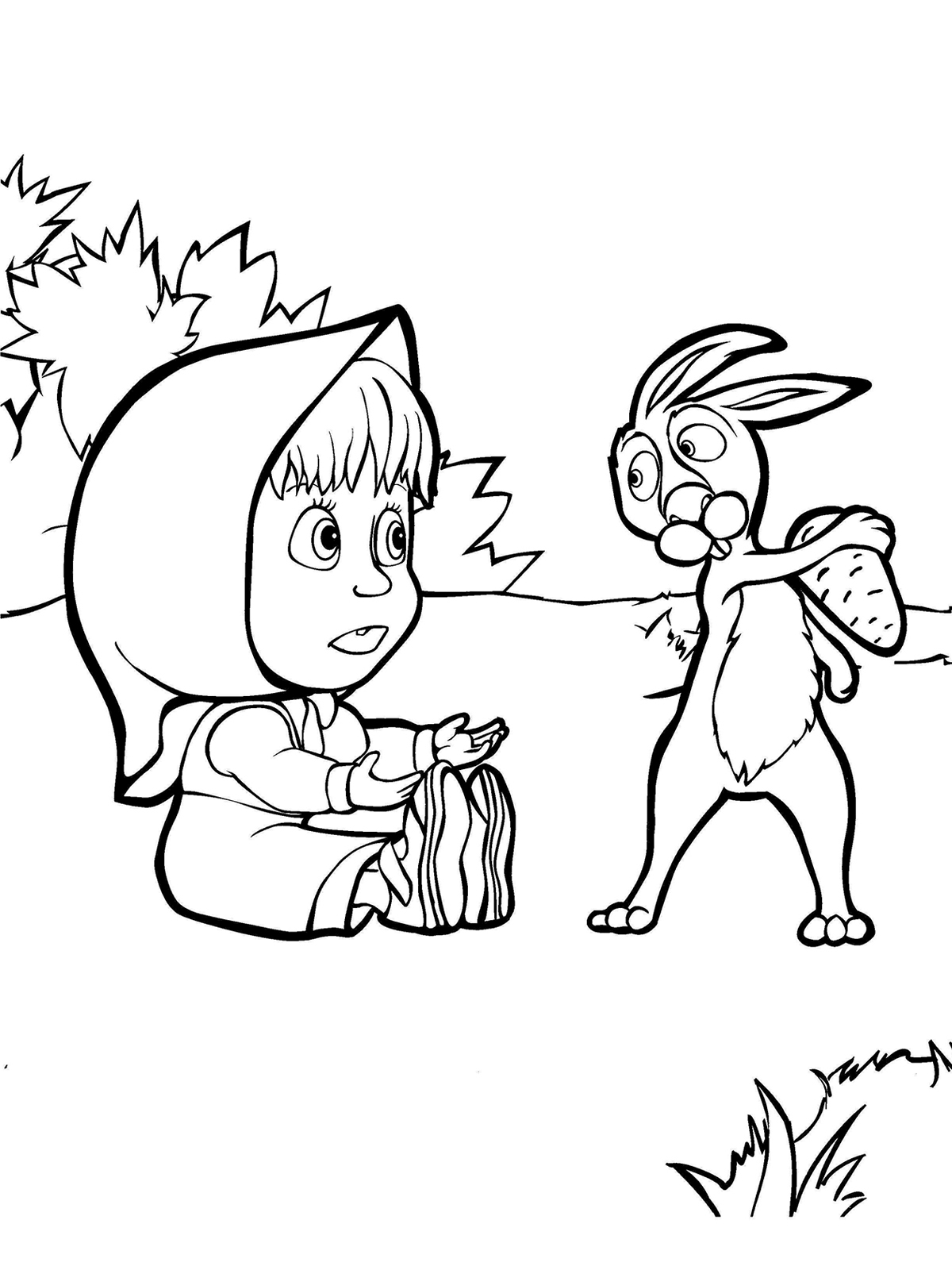 Детские раскраски Маша и медведь. Раскраски для девочек. Маша и медведь.