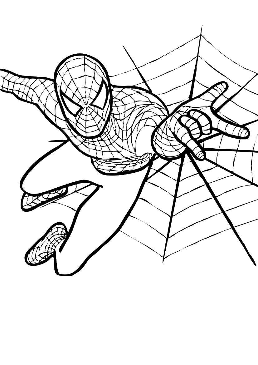 Разукрашки человек паук для 6 лет