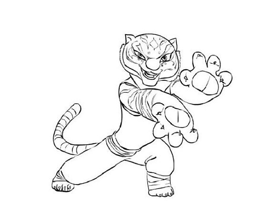 Раскраска для детей Кунг Фу Панда. Раскрась панду.           