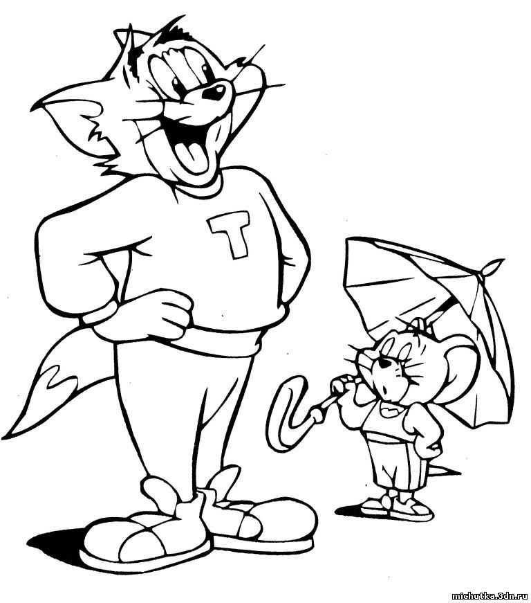 Раскраска Том и Джерри