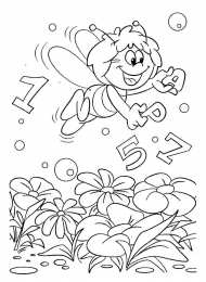 Раскраски Пчелка Майя Раскраска для девочек Пчелка Майя и ее друзья. Раскрась пчелу.