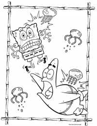 Раскраска Спанч Боб Раскраска для девочек и мальчиков про Спанч Боба.           