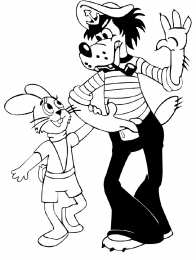 Раскраски Ну Погоди Раскраски для детей по мультфильму ну Погоди. Заяц и Волк.  