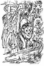 Раскраски кто спрятался? Обучающая раскраска для детей под названием Кто спрятался на картинке?