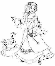 Раскраска Царевна Лягушка Раскраска для девочек про Царевну Лягушку.                  