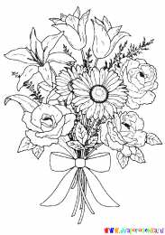 Раскраски букеты Раскраски букеты для девочек. Букет цветов для мамы. Цветы. 