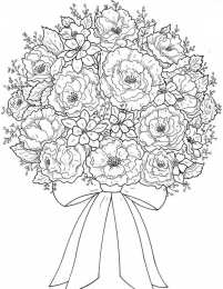 Раскраски букеты Раскраски букеты для девочек. Букет цветов для мамы. Цветы. 