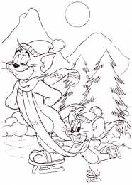 Раскраска Том и Джерри Раскраски для девочек про Кота Тома и мышь Джерри.          